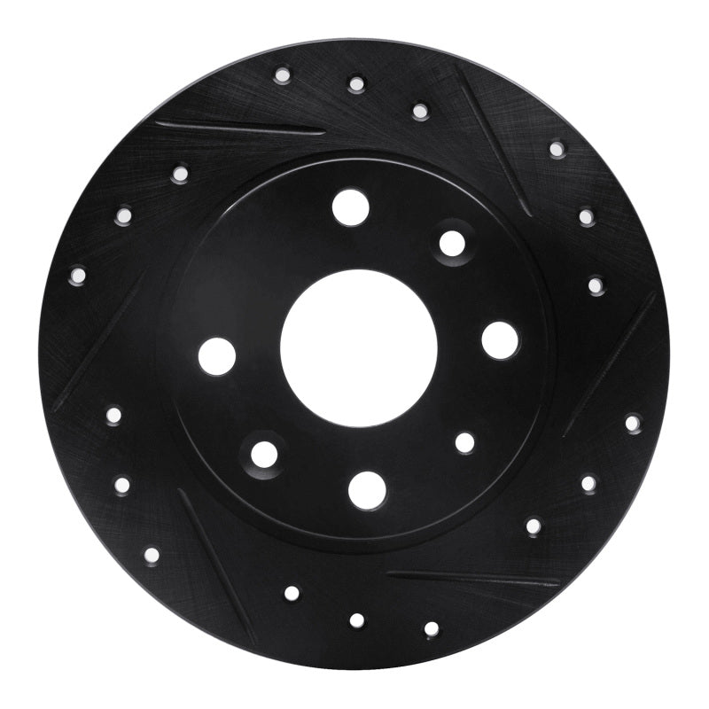 R1 Concepts R1 90-93 Mazda Miata Rear Right Drilled & Slotted Black Brake Rotor