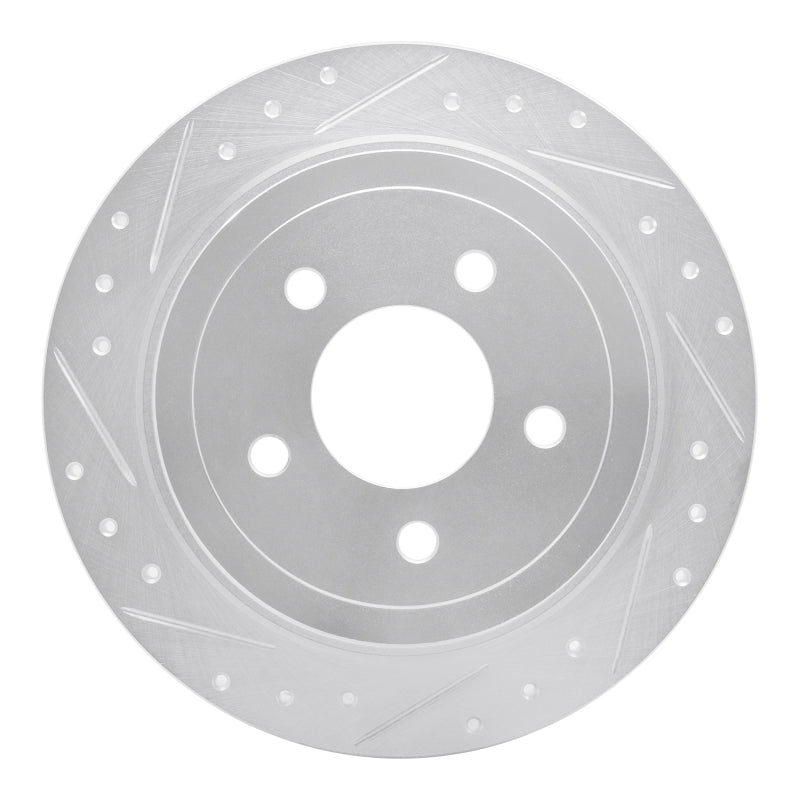 R1 Concepts R1 03-05 Ford Explorer Sport Trac Rear Left Drilled & Slotted Silver Brake Rotor