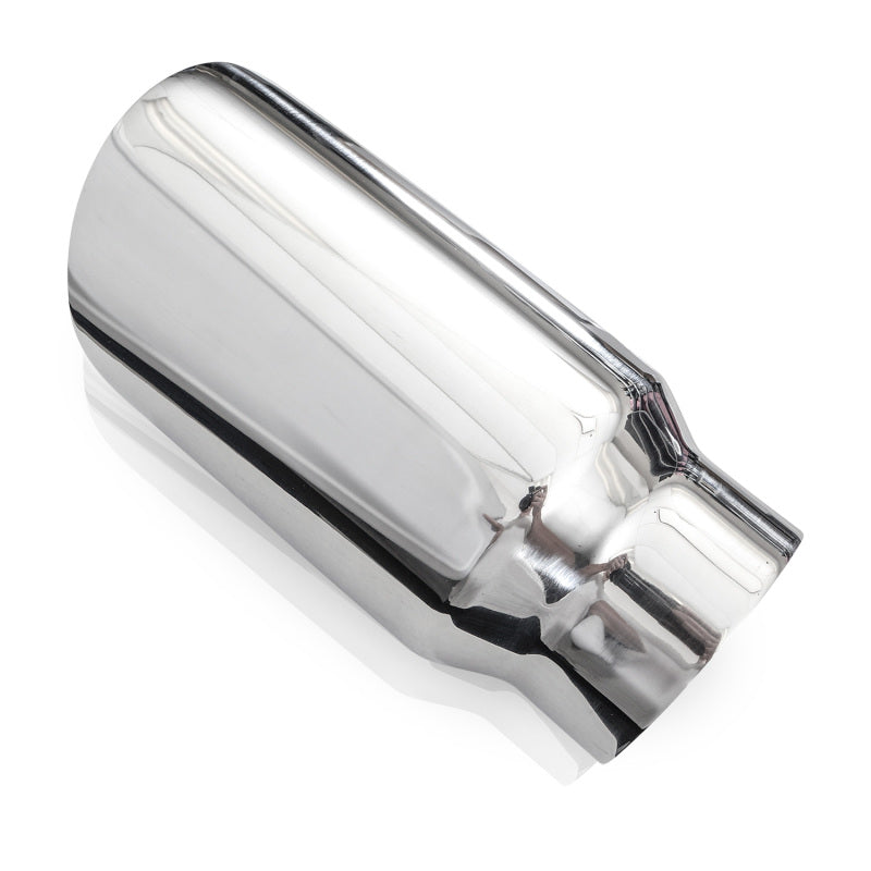 Stainless Works Conical Double Wall Slash Cut Exhaust Tip - 4in Body 3in Inlet