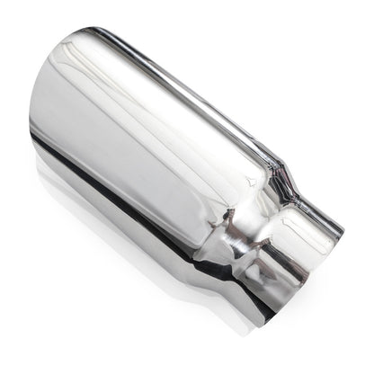 Stainless Works Conical Double Wall Slash Cut Exhaust Tip - 4in Body 3in Inlet