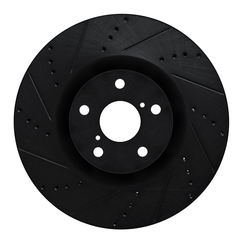 R1 Concepts R1 09-11 Lexus IS350 Left Front Drilled & Slotted Black Brake Rotor