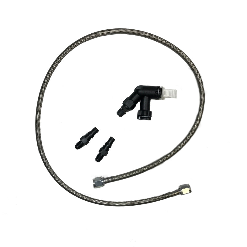 McLeod Racing McLeod Line Assy Mustang 2005-Up 36in W/Male Wire Clip Fittings & Elbow Bleeder