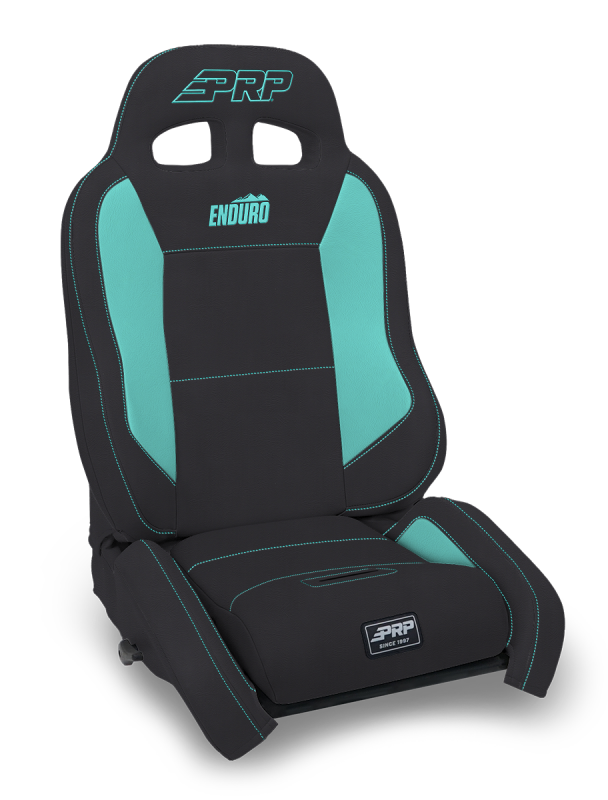 PRP Seats PRP EnduroCrawl Reclining Suspension Seat - Black/Teal Vinyl - Passenger