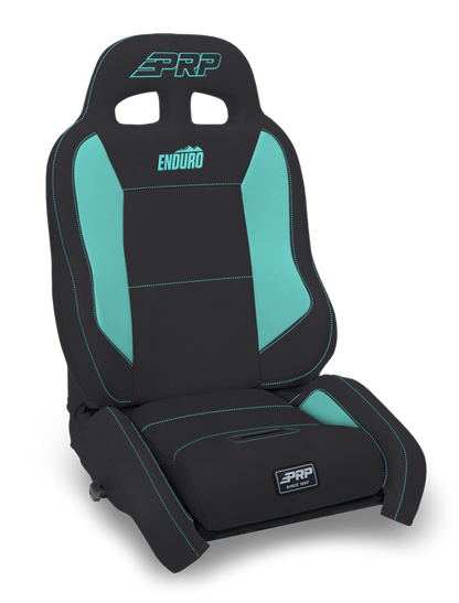 PRP Seats PRP EnduroCrawl Reclining Suspension Seat - Black/Teal Vinyl - Passenger