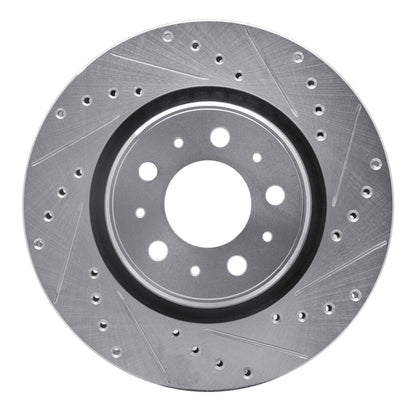 R1 Concepts R1 98-04 Volvo C70 Front Right Drilled & Slotted Silver Brake Rotor