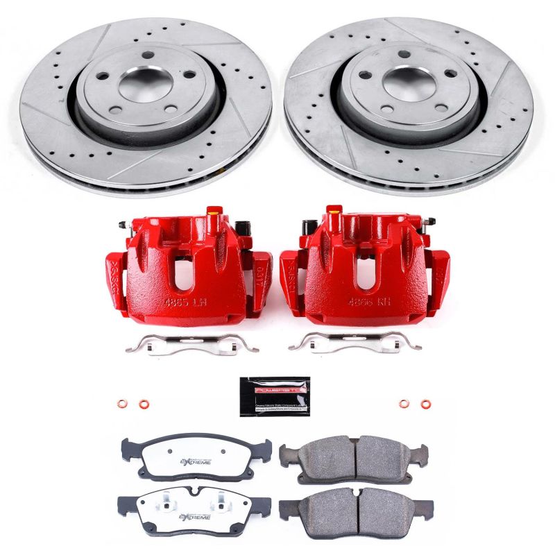 PowerStop Power Stop 13-15 Jeep Grand Cherokee Front Z36 Truck & Tow Kit w/Cals