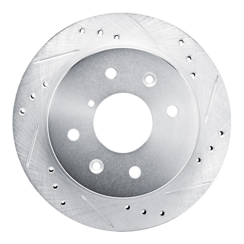 R1 Concepts R1 84-85 Mazda RX-7 Rear Right Drilled & Slotted Silver Brake Rotor