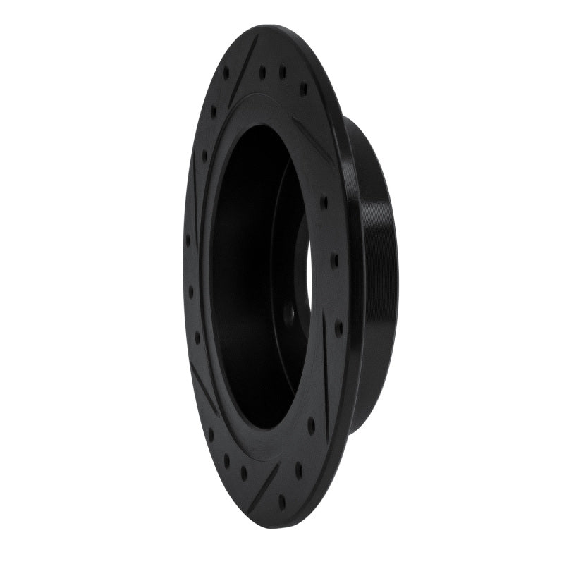 R1 Concepts R1 91-06 Nissan NX Rear Right Drilled & Slotted Black Brake Rotor