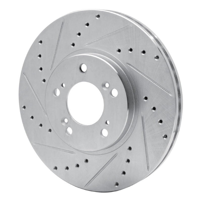 R1 Concepts R1 99-04 Acura RL Front Left Drilled & Slotted Silver Brake Rotor