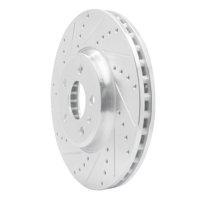 R1 Concepts R1 08-12 Audi Q5 (Mexico) Front Left Drilled & Slotted Silver Brake Rotor