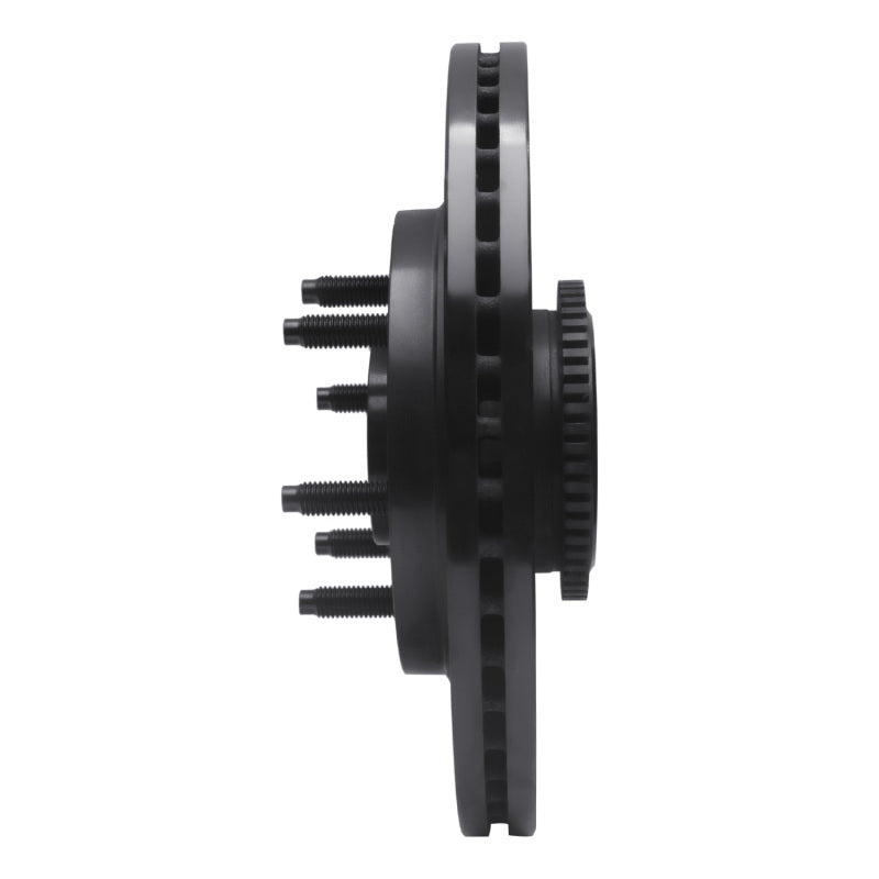 R1 Concepts R1 04-08 Ford F-150 RWD Front Right Drilled & Slotted Black Brake Rotor