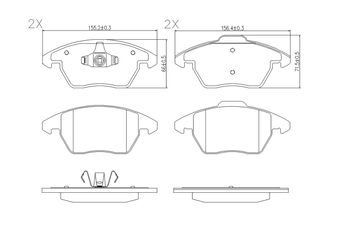 BOGAP P8210124 Brake Pad Set, Disc Brake | ML Performance Car Parts
