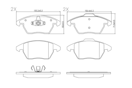 BOGAP P8210124 Brake Pad Set, Disc Brake | ML Performance Car Parts