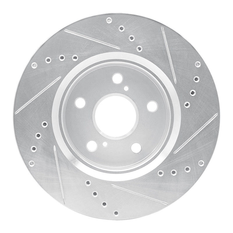 R1 Concepts R1 18-22 Toyota C-HR Front Left Drilled & Slotted Silver Brake Rotor