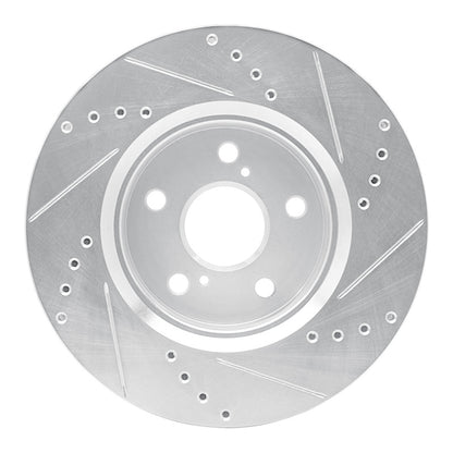R1 Concepts R1 18-22 Toyota C-HR Front Left Drilled & Slotted Silver Brake Rotor