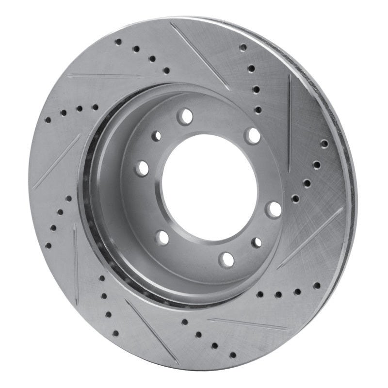 R1 Concepts R1 06-10 Hummer H3 Front Left Drilled & Slotted Silver Brake Rotor