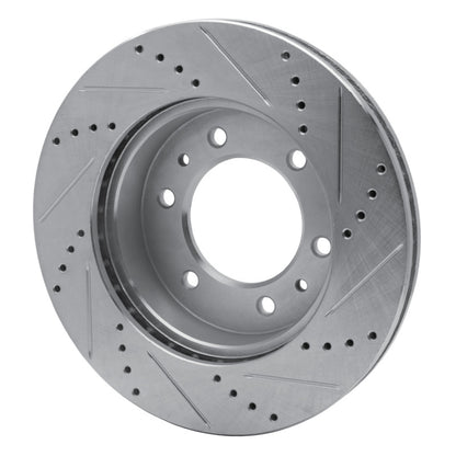 R1 Concepts R1 06-10 Hummer H3 Front Left Drilled & Slotted Silver Brake Rotor