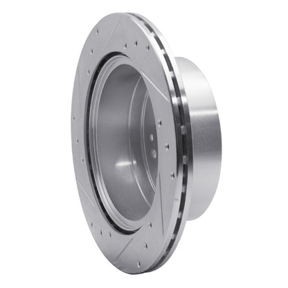 R1 Concepts R1 03-06 Kia SORENTO Rear Right Drilled & Slotted Silver Brake Rotor