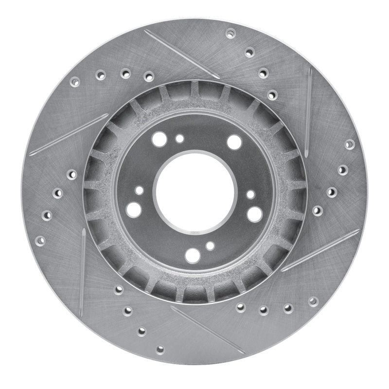 R1 Concepts R1 00-09 Honda S2000 Front Left Drilled & Slotted Silver Brake Rotor
