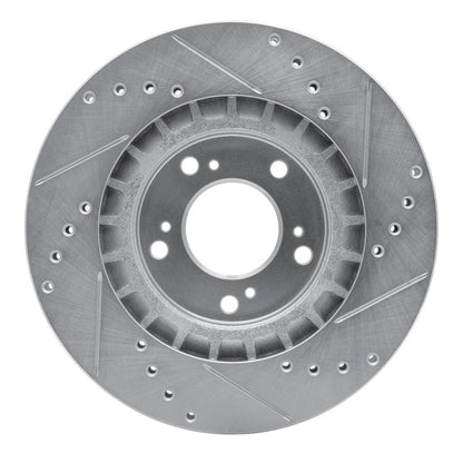 R1 Concepts R1 00-09 Honda S2000 Front Left Drilled & Slotted Silver Brake Rotor