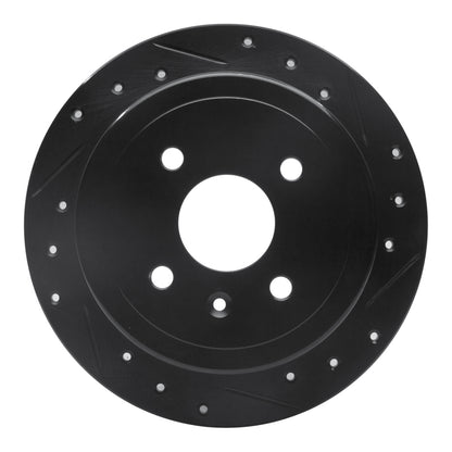 R1 Concepts R1 99-02 Daewoo Nubira Rear Right Drilled & Slotted Black Brake Rotor