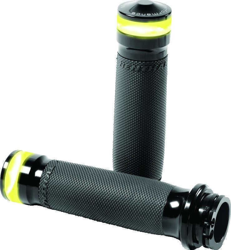 Performance Machine Contour Led Handle Grip Set - Black Ano