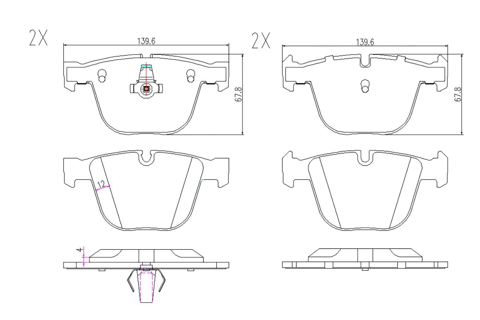 BOGAP B8210200 Brake Pad Set, Disc Brake | ML Performance Car Parts