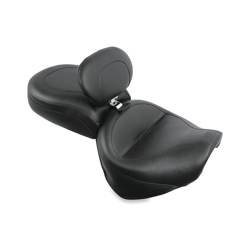 Mustang Motorcycle Mustang 99-15 Yamaha Road Star 1600, 1700 Wide Touring 2PC Seat w/Driver Backrest - Black