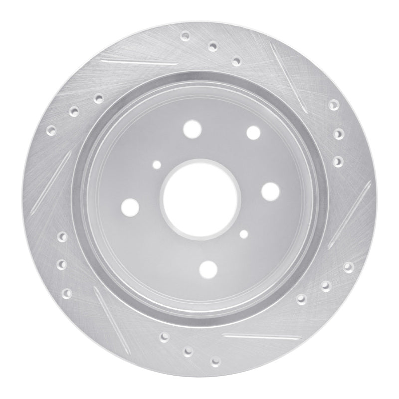 R1 Concepts R1 82-85 Toyota Celica Rear Left Drilled & Slotted Silver Brake Rotor