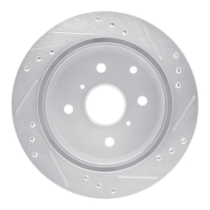 R1 Concepts R1 82-85 Toyota Celica Rear Left Drilled & Slotted Silver Brake Rotor