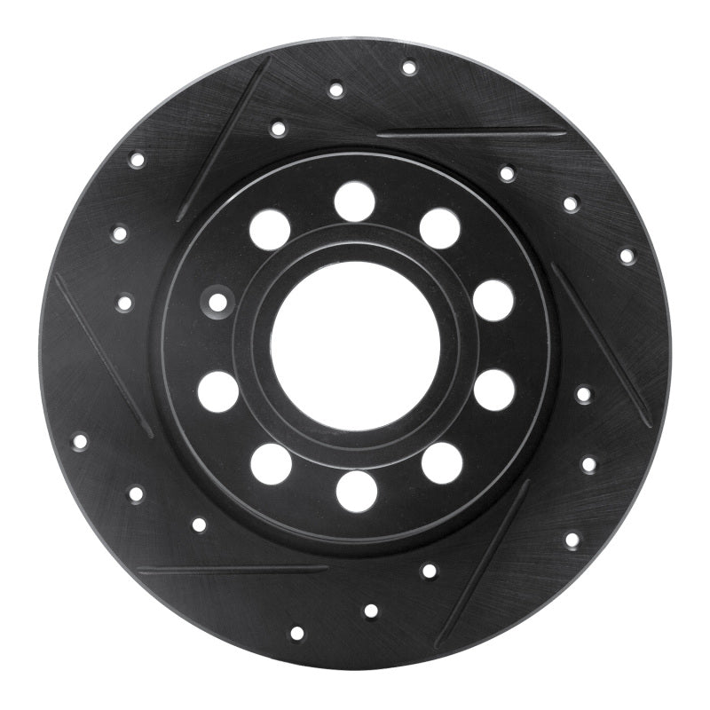 R1 Concepts R1 10-19 Audi A3 Rear Left Drilled & Slotted Black Brake Rotor