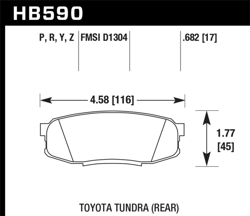 Hawk Performance Hawk 08-10 Toyota Land Cruiser / 07-10 Tundra Super Duty Street Rear Brake Pads