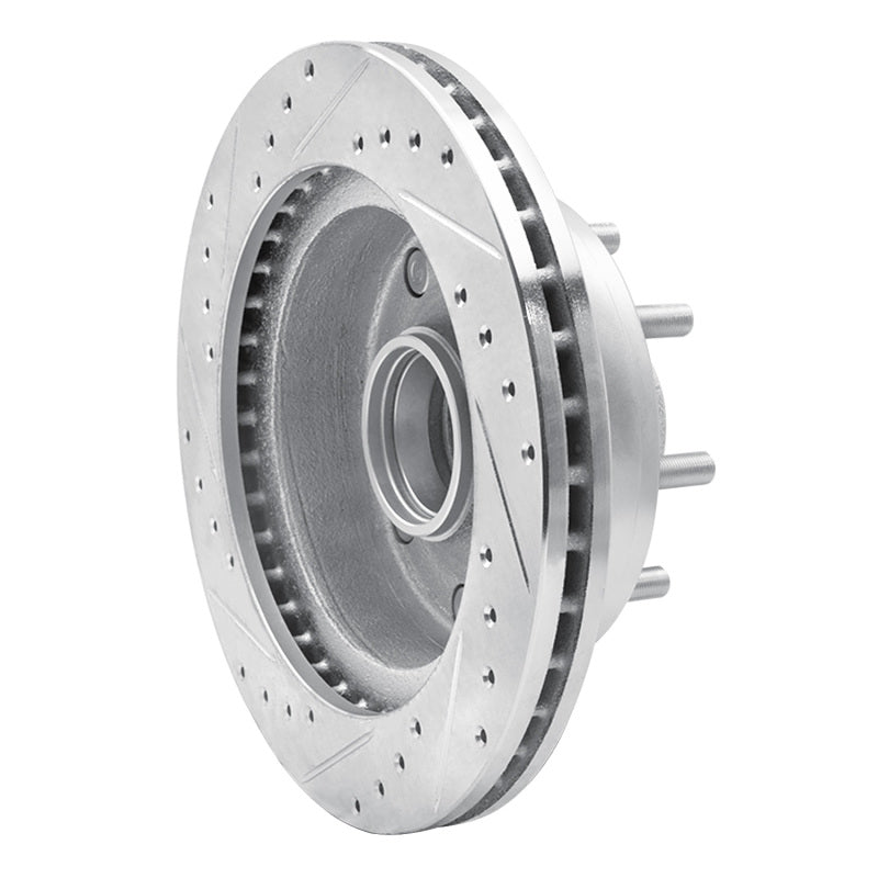 R1 Concepts R1 95-04 Ford E-350 Econoline Front Right Drilled & Slotted Silver Brake Rotor