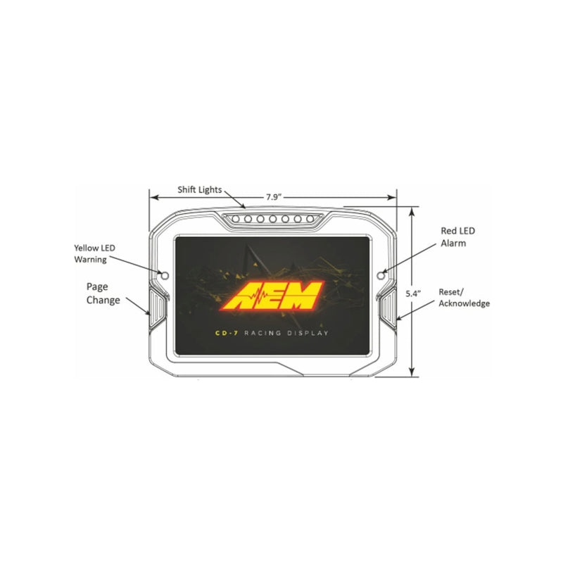 AEM CD-7 Non Logging Race Dash Carbon Fiber Digital Display (CAN Input Only)
