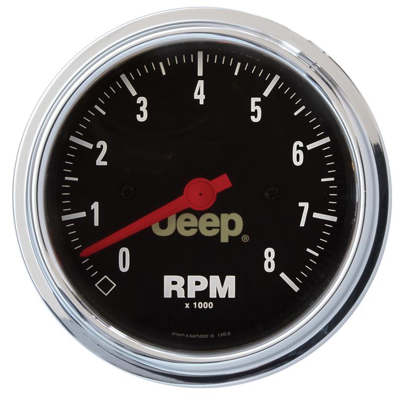 Autometer Jeep 85.7mm In-Dash 8000 RPM Tachometer Gauge