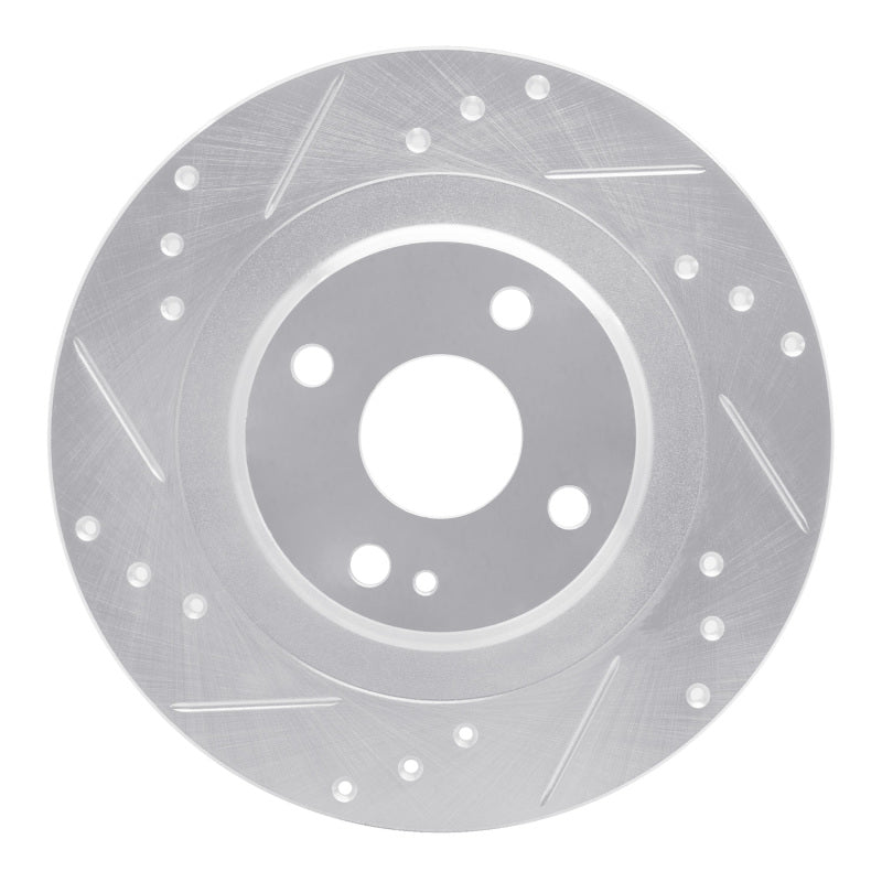 R1 Concepts R1 2016-2025 Fiat 124 Spider Rear Left Drilled & Slotted Silver Brake Rotor