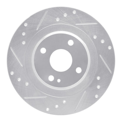 R1 Concepts R1 2016-2025 Fiat 124 Spider Rear Left Drilled & Slotted Silver Brake Rotor