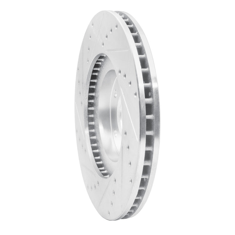 R1 Concepts R1 03-05 Nissan Maxima Front Right Drilled & Slotted Silver Brake Rotor