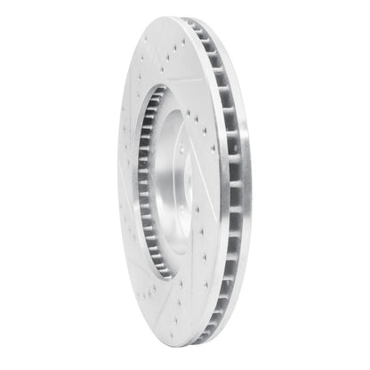 R1 Concepts R1 03-05 Nissan Maxima Front Right Drilled & Slotted Silver Brake Rotor