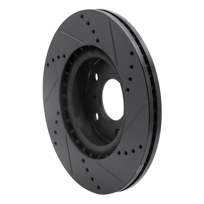R1 Concepts R1 03-05 Infiniti G35 Front Left Drilled & Slotted Black Brake Rotor
