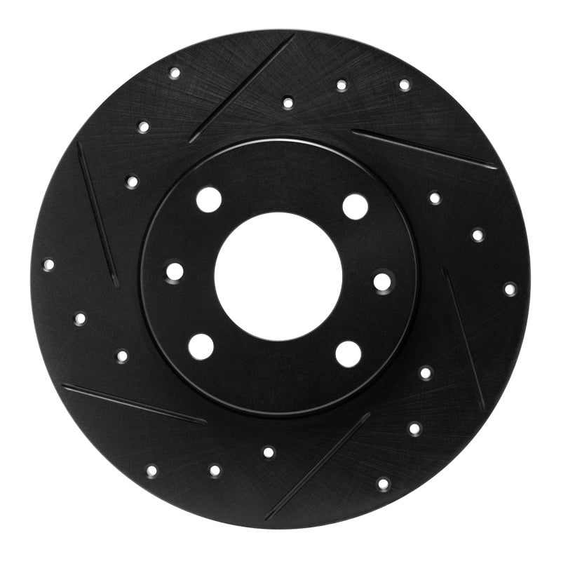 R1 Concepts R1 89-91 Peugeot 405 Front Left Drilled & Slotted Black Brake Rotor