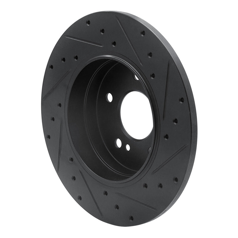 R1 Concepts R1 98-03 Mercedes-Benz E320 Rear Left Drilled & Slotted Black Brake Rotor