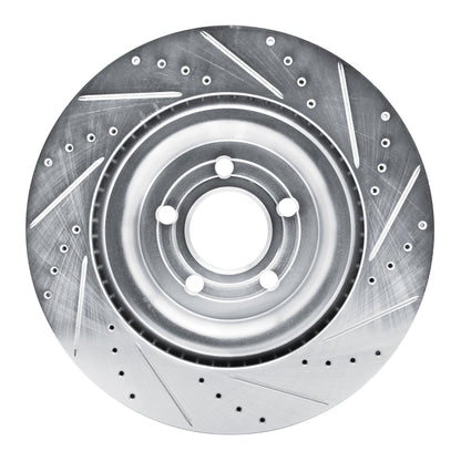 R1 Concepts R1 20-25 Ford Police Interceptor Utility Rear Left Drilled & Slotted Silver Brake Rotor