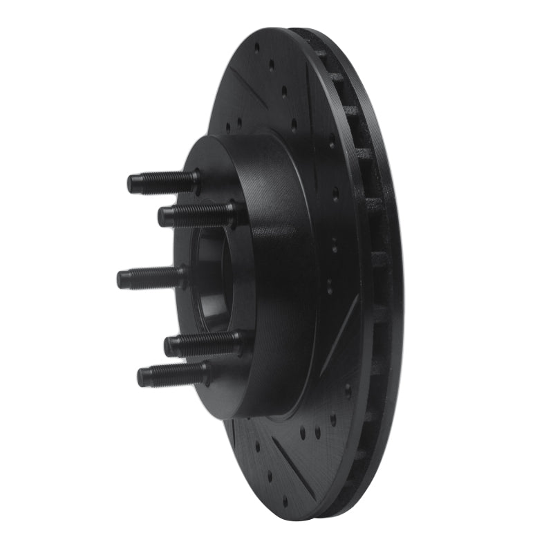 R1 Concepts R1 83-92 Ford Explorer Front Right Drilled & Slotted Black Brake Rotor