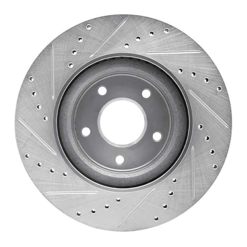 R1 Concepts R1 13-25 Infiniti JX35 Front Right Drilled & Slotted Silver Brake Rotor