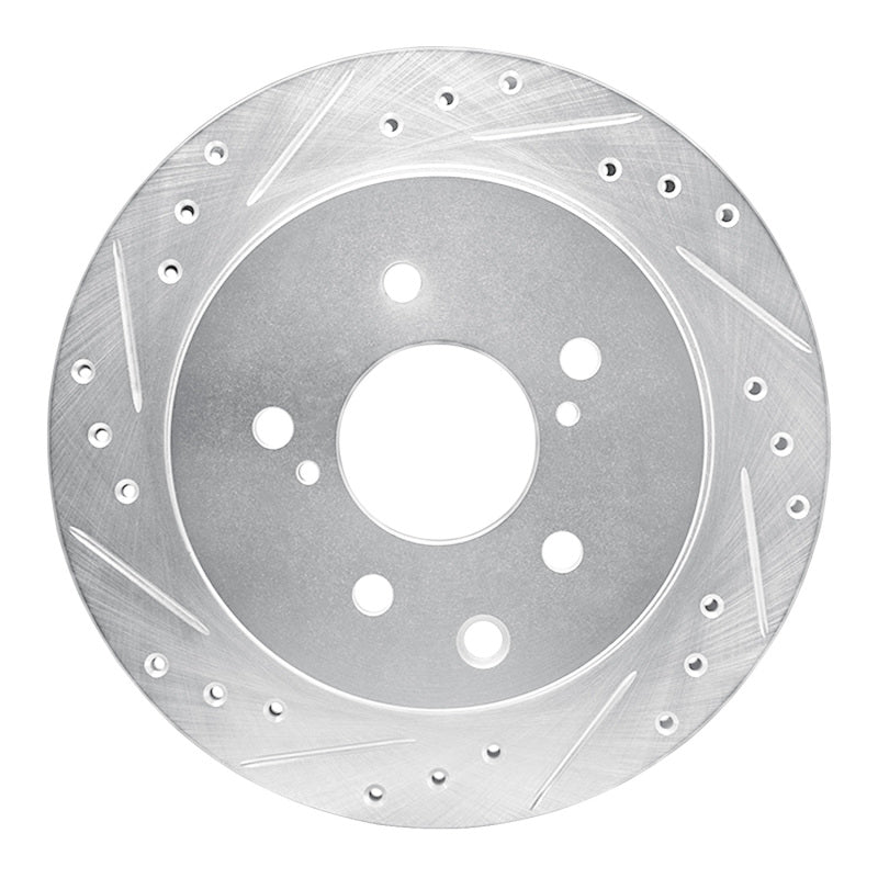 R1 Concepts R1 93-01 Infiniti J30 Rear Left Drilled & Slotted Silver Brake Rotor