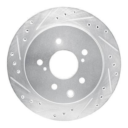 R1 Concepts R1 93-01 Infiniti J30 Rear Left Drilled & Slotted Silver Brake Rotor