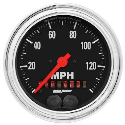 Autometer Traditional Chrome 3-3/8in 140 MPH In-Dash Full Sweep GPS Speedometer