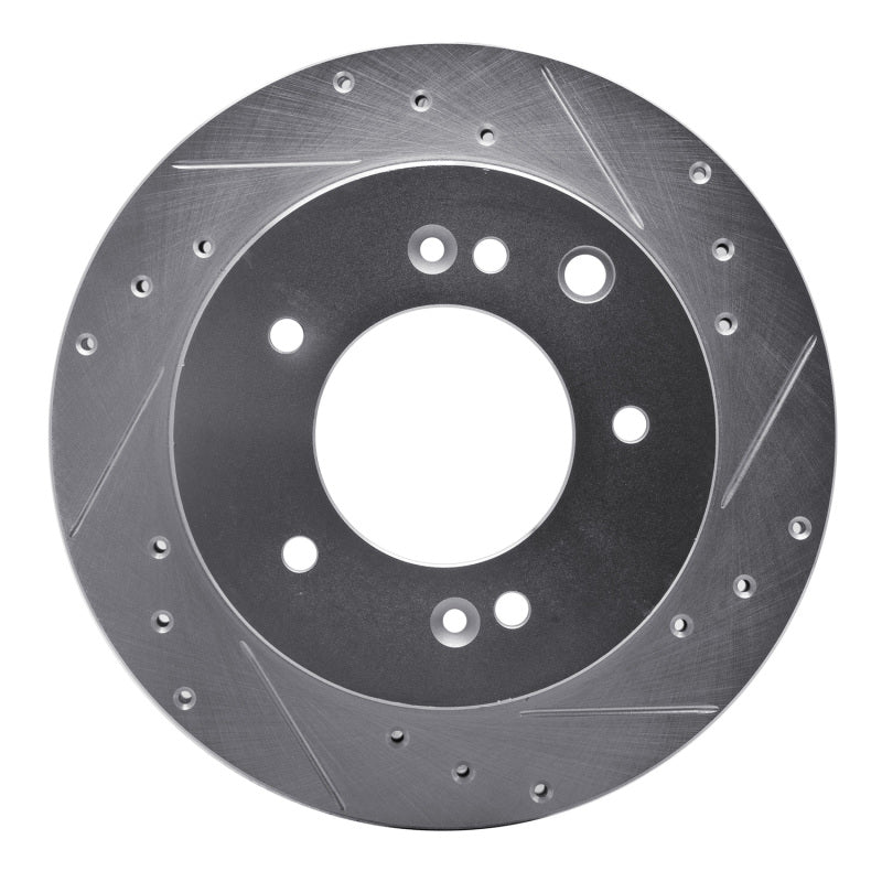 R1 Concepts R1 03-06 Kia SORENTO Rear Right Drilled & Slotted Silver Brake Rotor