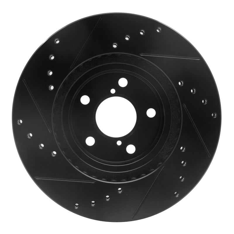 R1 Concepts R1 90-16 Saab 9-2X Front Right Drilled & Slotted Black Brake Rotor